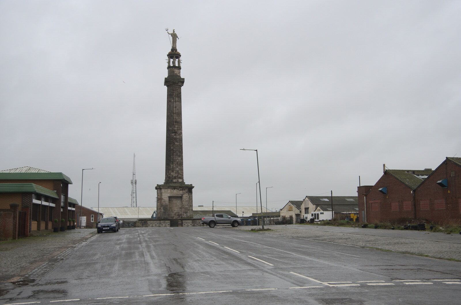 The Britannia Monument and Monument Road from The Hippodrome Christmas Spectacular, Great Yarmouth, Norfolk - 29th December 2022
