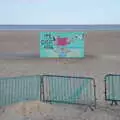 An optimistic poster on a windy beach, The Hippodrome Christmas Spectacular, Great Yarmouth, Norfolk - 29th December 2022