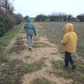 Isobel and Harry head off, Winter Walks around Brome and Hoxne, Suffolk - 2nd January 2023