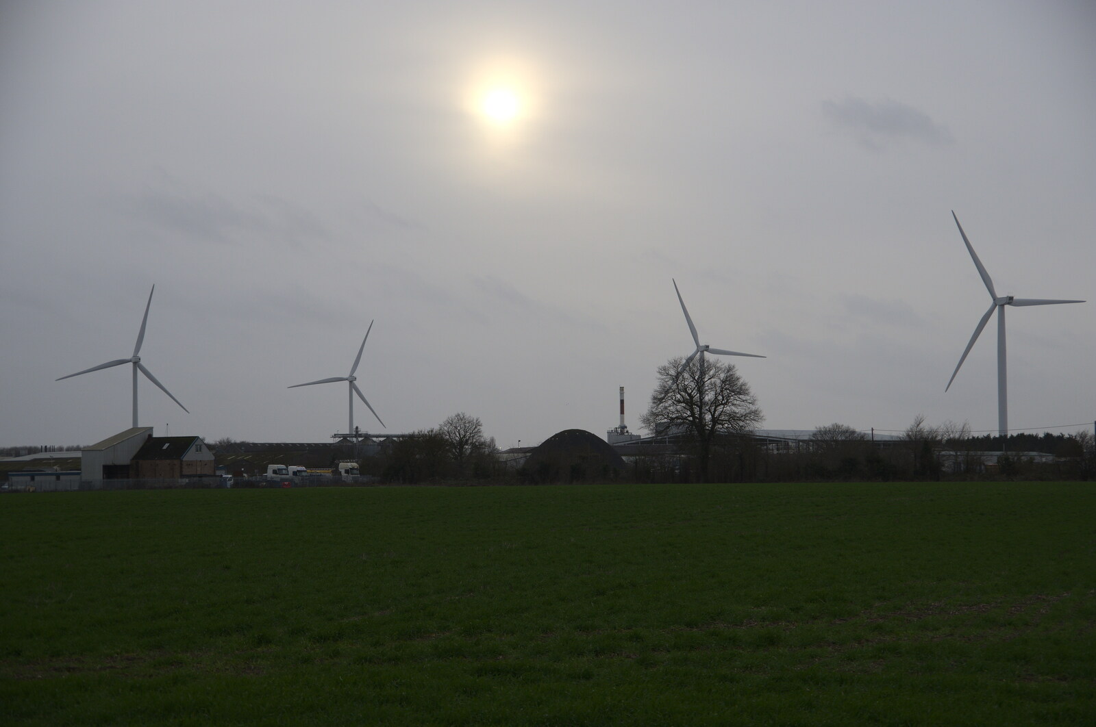 Winter Walks around Brome and Hoxne, Suffolk - 2nd January 2023: The wind turbines of Eye airfield