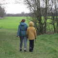 Isobel and Harry in the fields, Winter Walks around Brome and Hoxne, Suffolk - 2nd January 2023