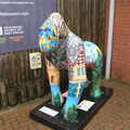 The painted gorilla outside the café, A Few Hours at the Zoo, Banham, Norfolk - 8th January 2023
