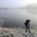 Fred stomps around looking for stones to throw, A Frosty Walk Around Brome, Suffolk - 22nd January 2023