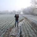 Fred's head is a sheet of ice, A Frosty Walk Around Brome, Suffolk - 22nd January 2023
