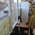 Harry looks out of the chip-shop window, A Short Trip to Felixstowe, Suffolk - 22nd January 2023