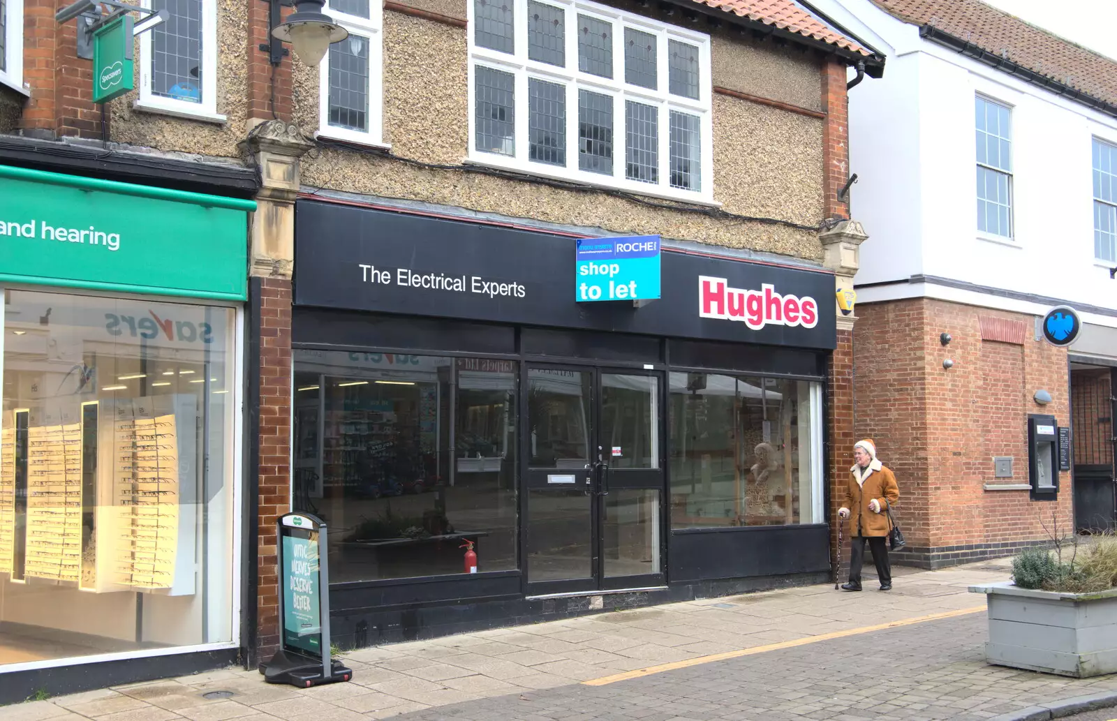 The empty Hughes Electrical shop, from A Postcard from Wymondham, Norfolk - 26th January 2023