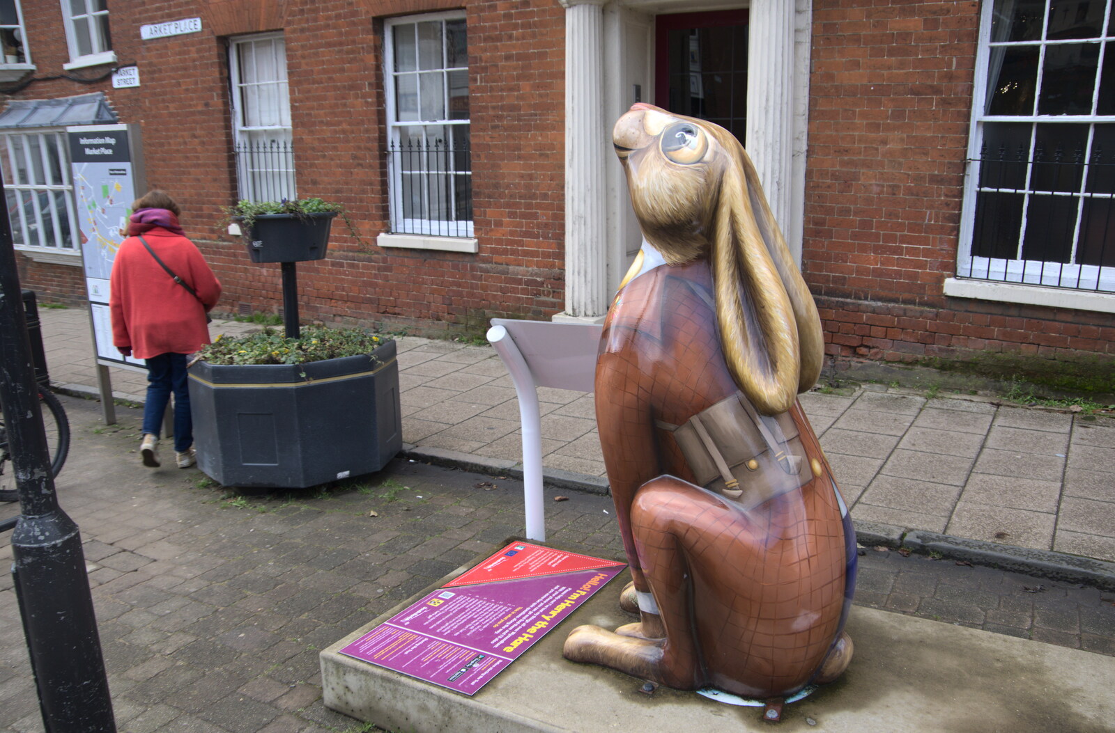 There's a giant rabbit outside the bank from A Postcard from Wymondham, Norfolk - 26th January 2023
