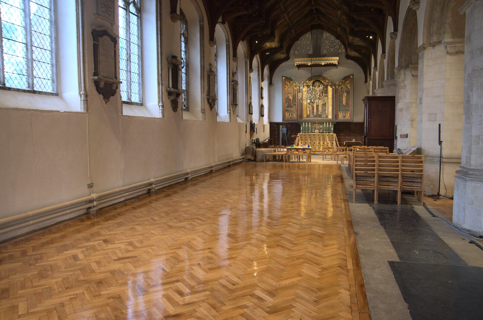 The herringbone floor has been re-varnished from A Postcard from Wymondham, Norfolk - 26th January 2023