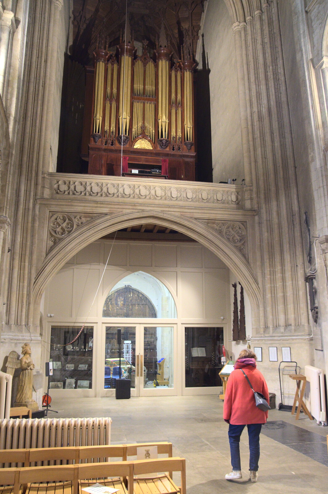 Isobel looks at one of the two organs from A Postcard from Wymondham, Norfolk - 26th January 2023