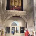 Isobel looks at one of the two organs, A Postcard from Wymondham, Norfolk - 26th January 2023