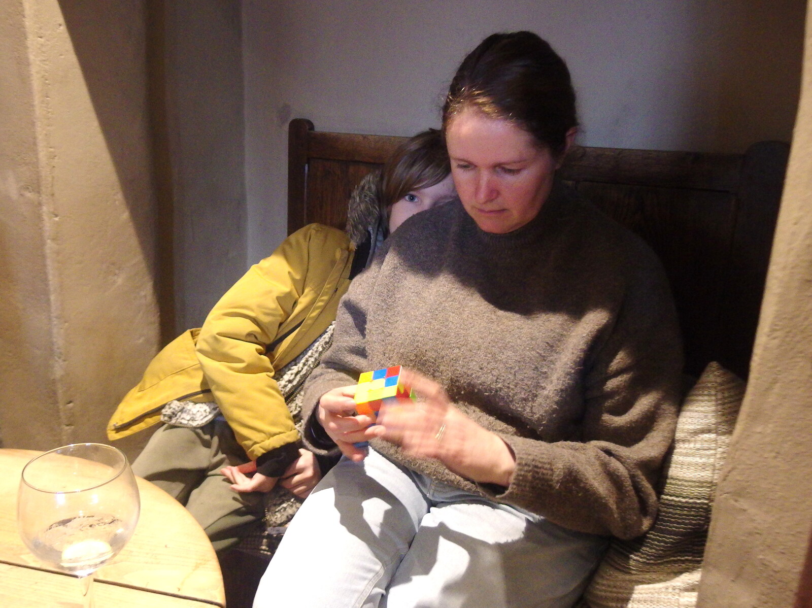 Harry hides as Isobel does some cubing from A Trip to Ampersand, Sawmills Road, Diss - 27th January 2023