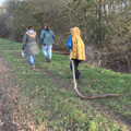 Harry's picked up a very large stick, Another Walk to The Swan, Hoxne, Suffolk - 5th February 2023