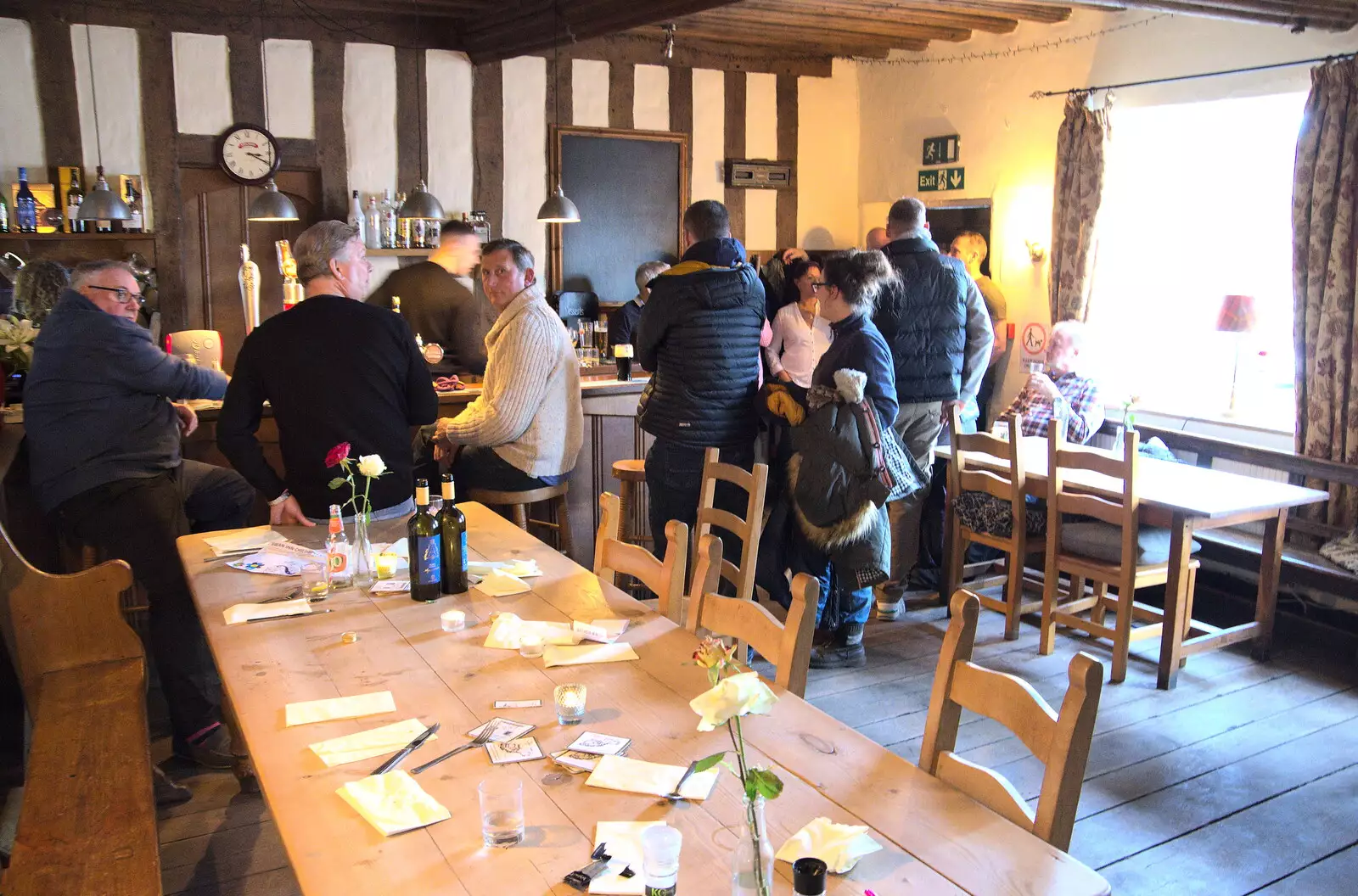Phil and Suey are at the bar, from Another Walk to The Swan, Hoxne, Suffolk - 5th February 2023