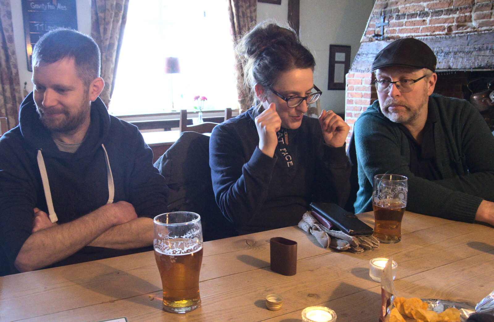 Suey's got a good roll of the dice in Yahtzee from Another Walk to The Swan, Hoxne, Suffolk - 5th February 2023
