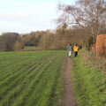 Isobel and Harry walk back, Another Walk to The Swan, Hoxne, Suffolk - 5th February 2023