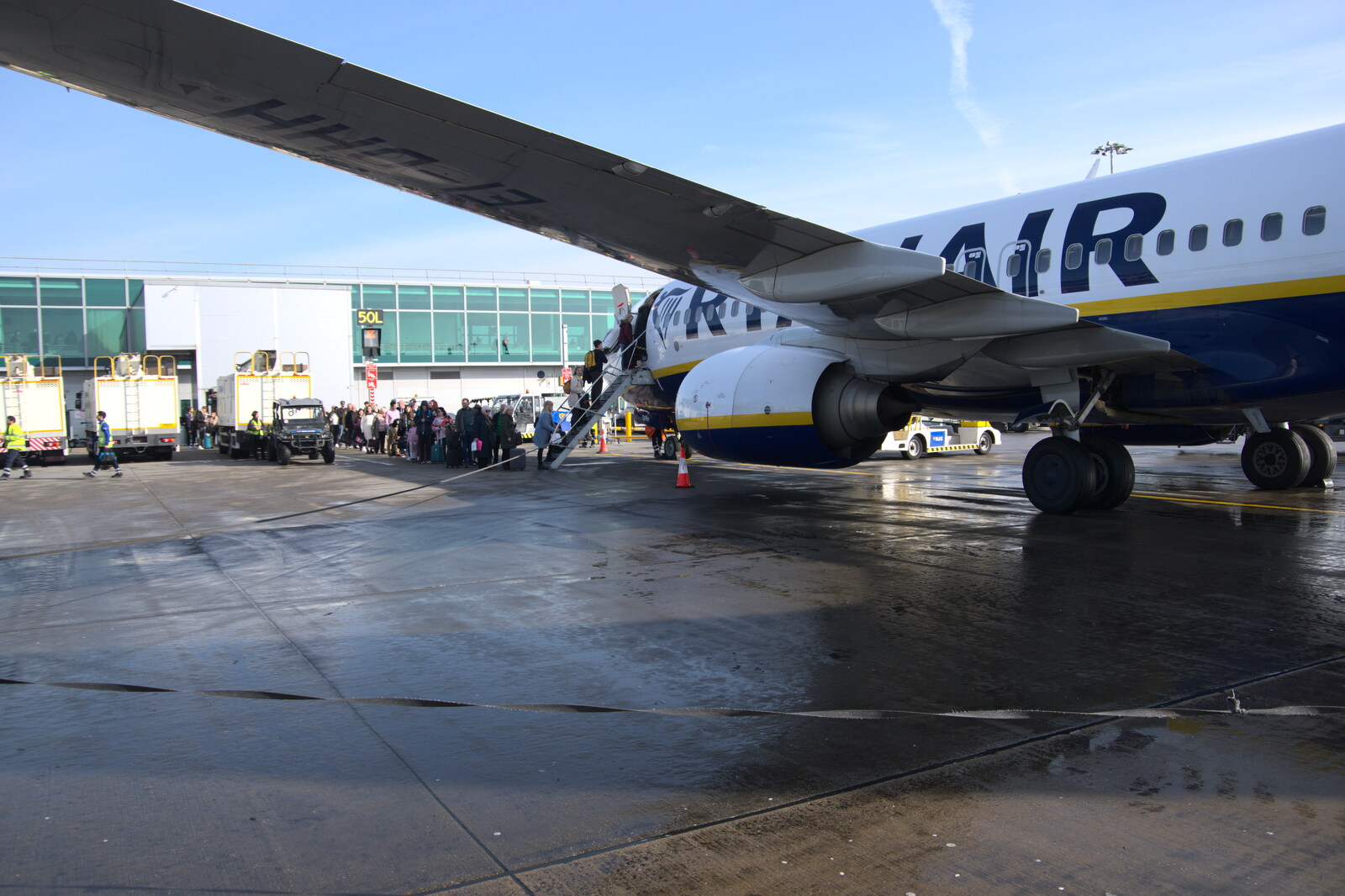 Blackrock North and Newgrange, County Louth, Ireland - 16th February 2023: The queue for the plane