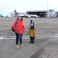 Isobel and Harry on the apron at Dublin airport, Blackrock North and Newgrange, County Louth, Ireland - 16th February 2023