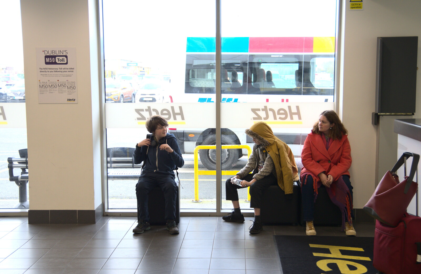Blackrock North and Newgrange, County Louth, Ireland - 16th February 2023: We wait in the Hertz/Dollar car-hire office