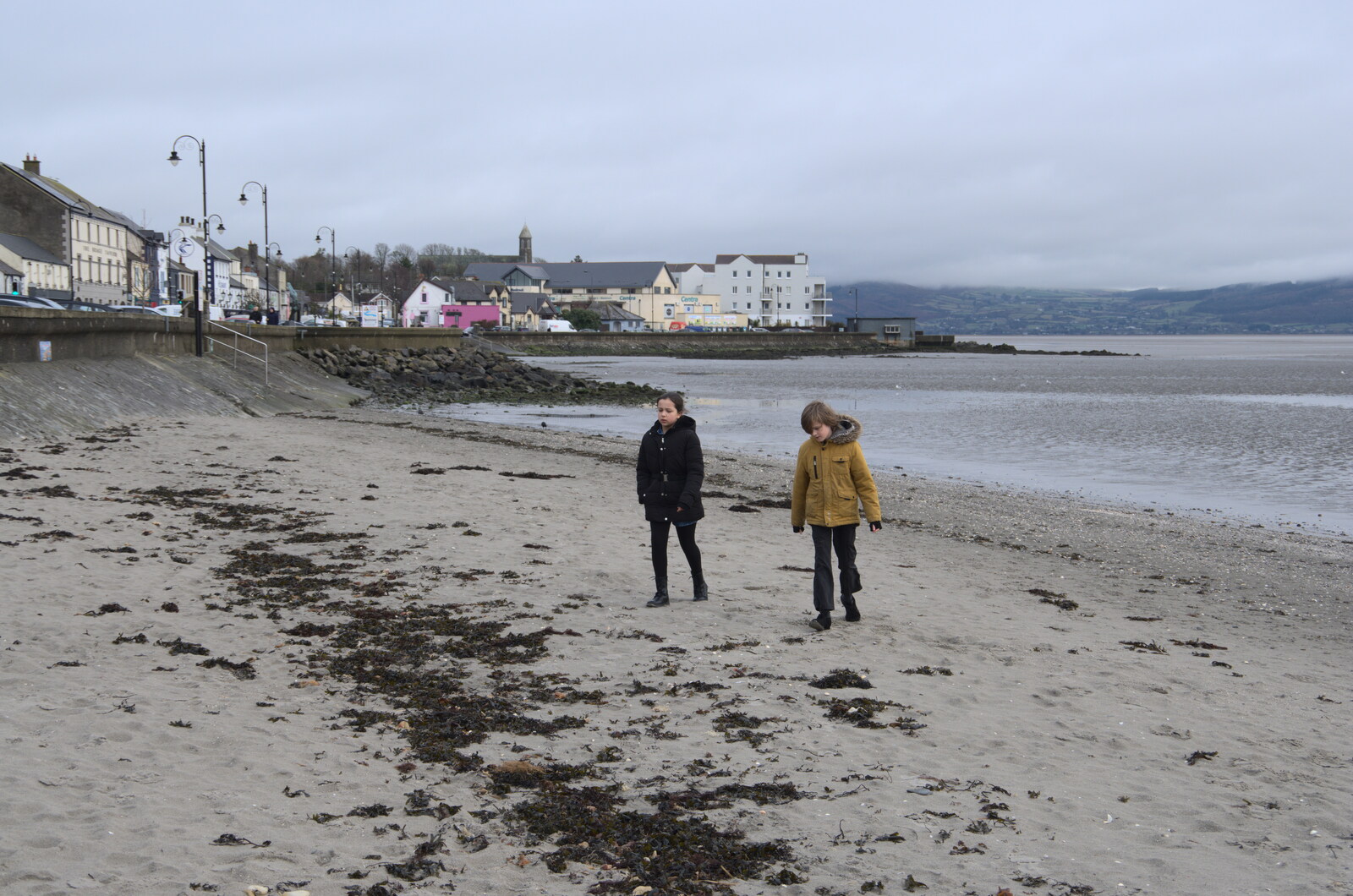 Blackrock North and Newgrange, County Louth, Ireland - 16th February 2023: Annalua and Harry on the beach