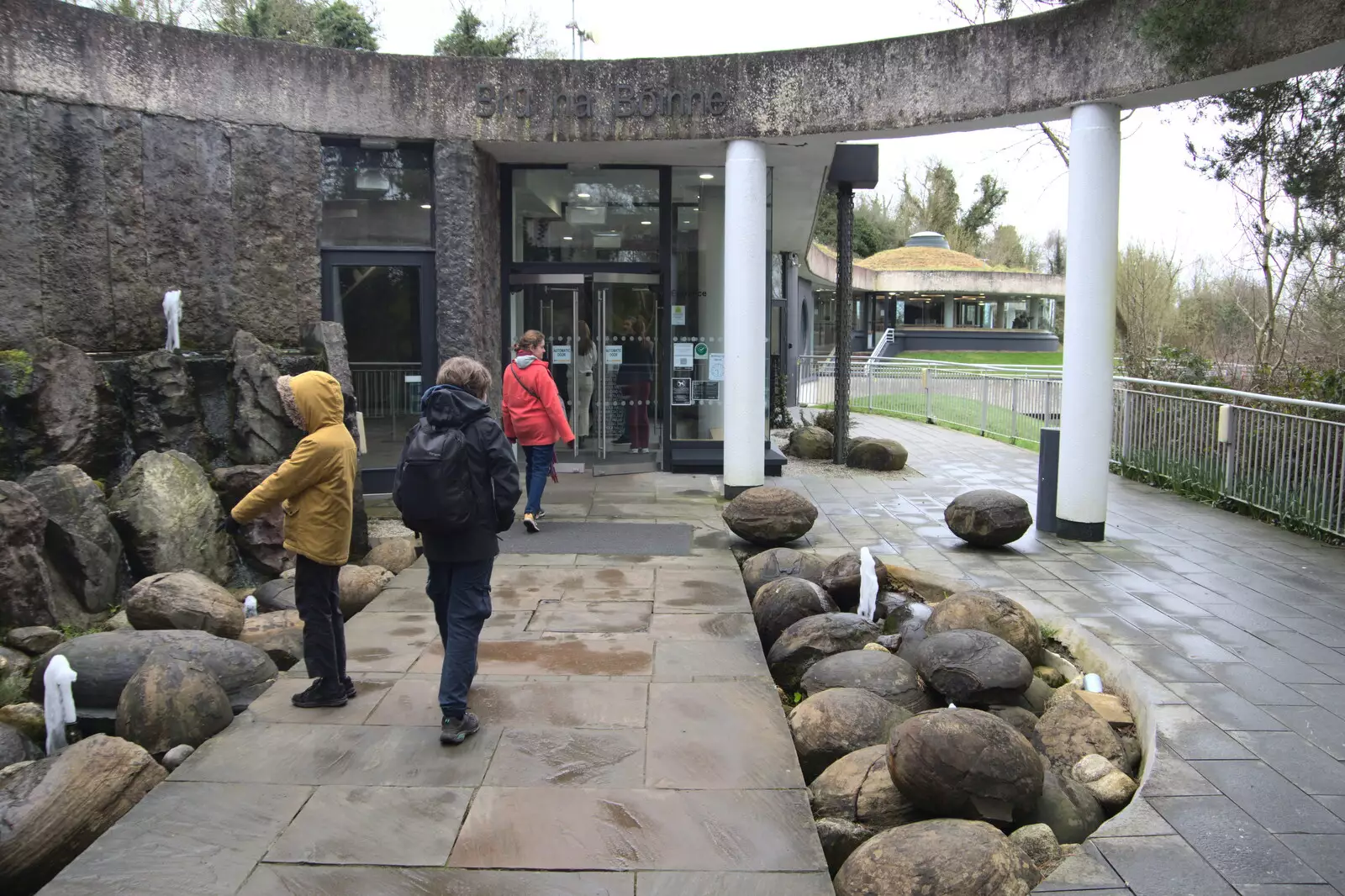 We head into Newgrange visitors' centre, from Blackrock North and Newgrange, County Louth, Ireland - 16th February 2023