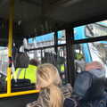The bus drivers stop for a quick chat, Blackrock North and Newgrange, County Louth, Ireland - 16th February 2023