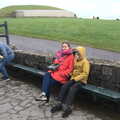 Isobel and Harry wait for the tour guide, Blackrock North and Newgrange, County Louth, Ireland - 16th February 2023