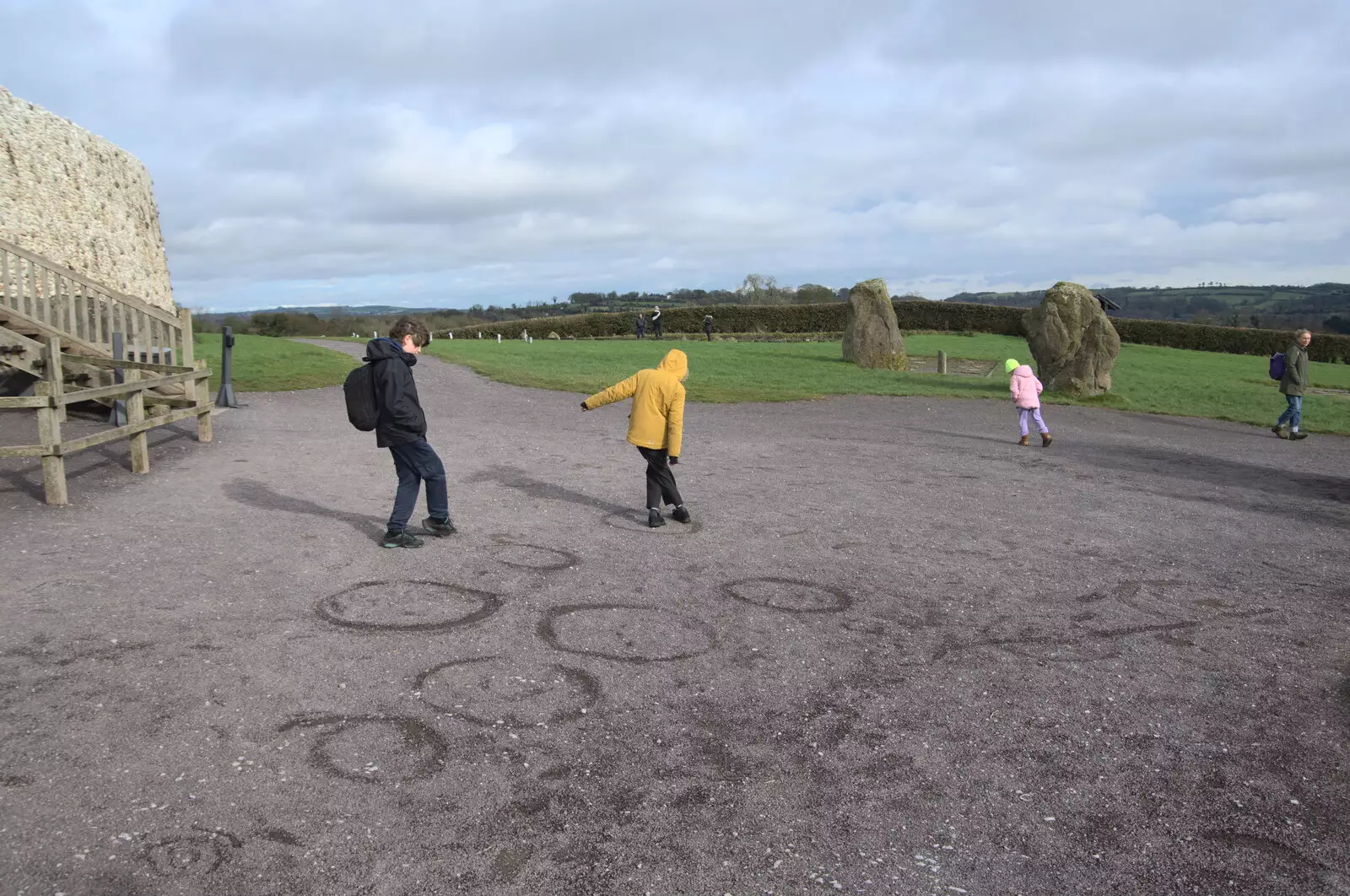 Fred and Harry make their own circles, from Blackrock North and Newgrange, County Louth, Ireland - 16th February 2023