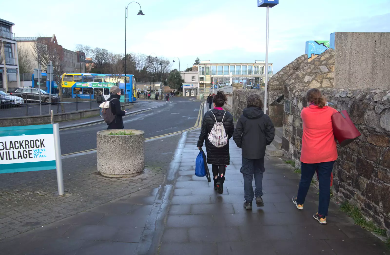 Evelyn, Fred and Isobel near the Blackrock DART, from The Dead Zoo, Dublin, Ireland - 17th February 2023