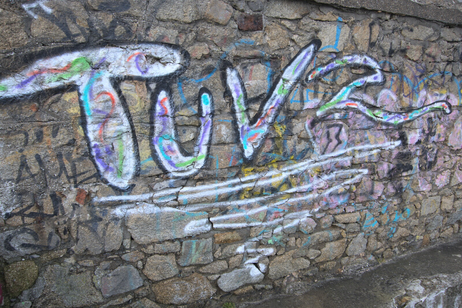 The Dead Zoo, Dublin, Ireland - 17th February 2023: Colourful graffiti lettering