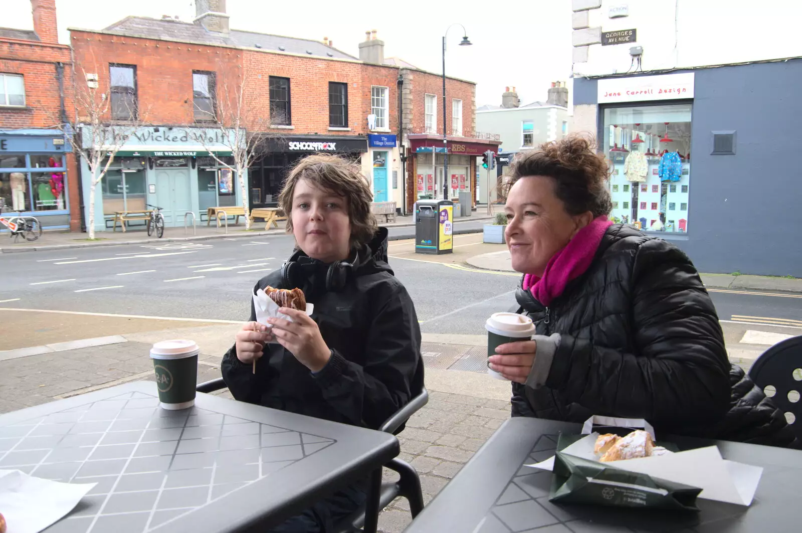 Fred and Evelyn have a pastry at Parlour Café, from The Dead Zoo, Dublin, Ireland - 17th February 2023