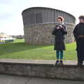 Evelyn and Fred on the wall by the bus stop, The Dead Zoo, Dublin, Ireland - 17th February 2023