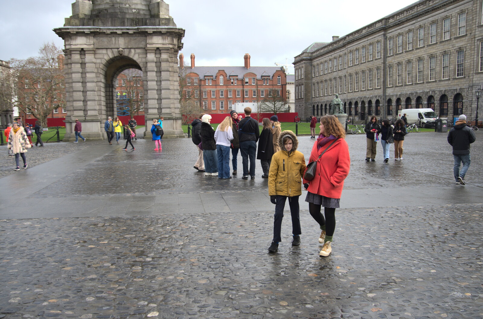 The Dead Zoo, Dublin, Ireland - 17th February 2023: Harry and Isobel stride around Trinity College