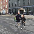 Jamie and the children meet us on Clare Street, The Dead Zoo, Dublin, Ireland - 17th February 2023