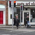 Louise waits at a pedestrian crossing, The Dead Zoo, Dublin, Ireland - 17th February 2023