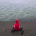 Fred watches the sea, The End of the Breffni, Blackrock, Dublin - 18th February 2023