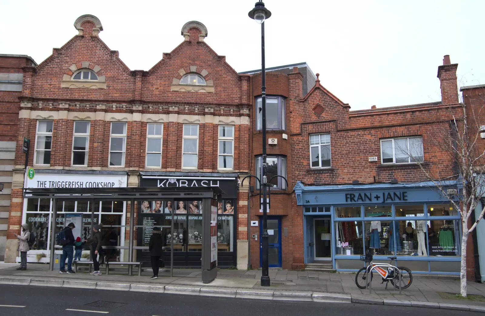 Late-Victorian buildings on Main Street, from The End of the Breffni, Blackrock, Dublin - 18th February 2023