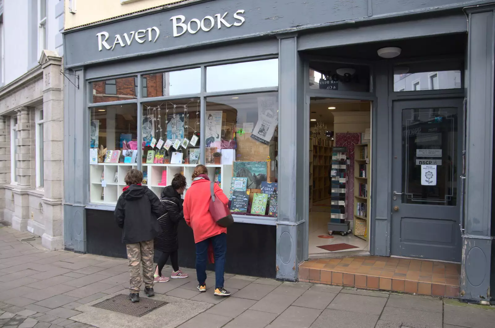 Outside Raven Books, from The End of the Breffni, Blackrock, Dublin - 18th February 2023