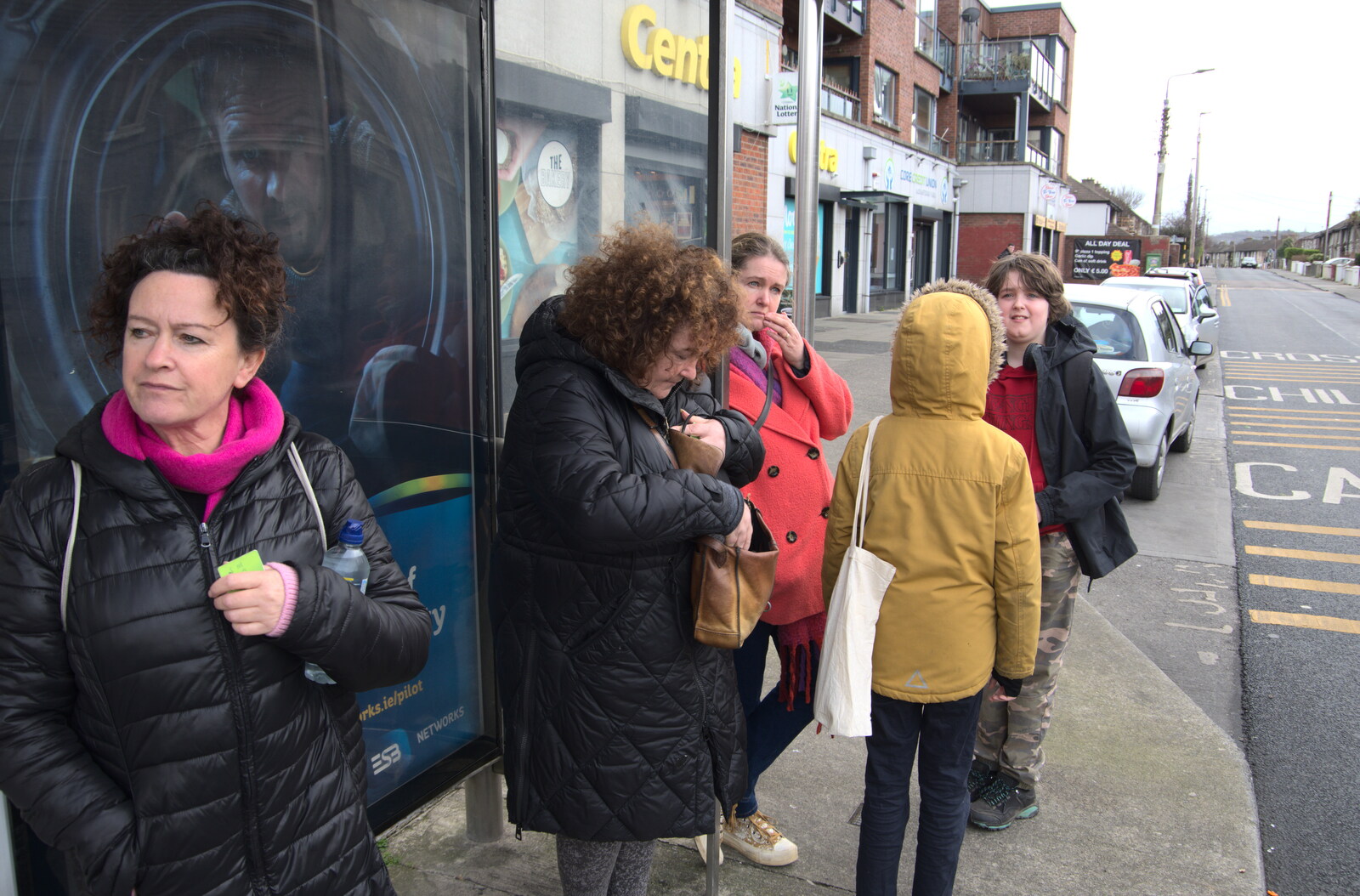 The End of the Breffni, Blackrock, Dublin - 18th February 2023: We're hanging around the bus shelter again