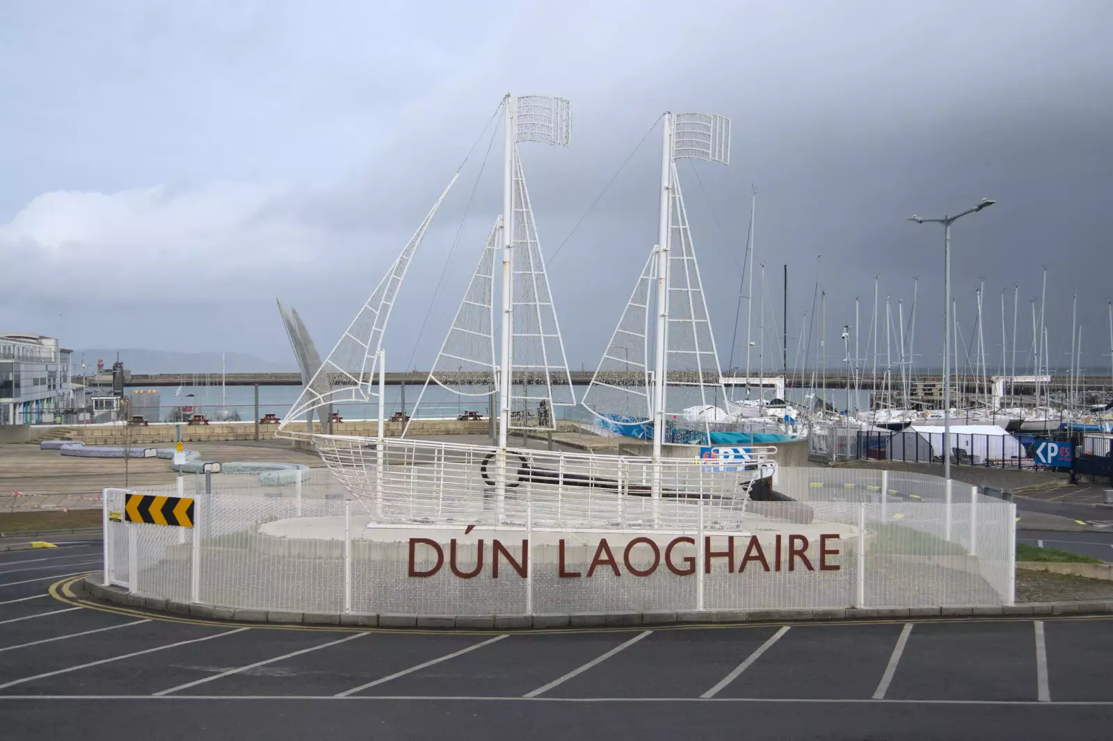 A boat sculpture at Dún Laoghaire, from The End of the Breffni, Blackrock, Dublin - 18th February 2023