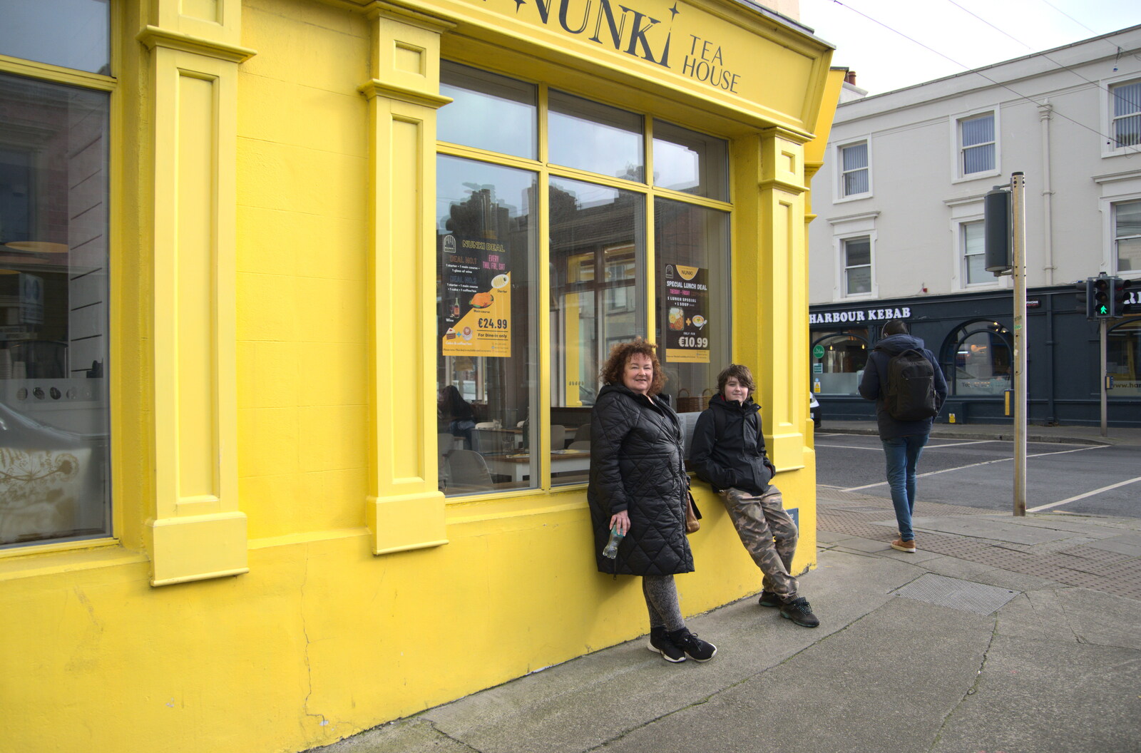 Louise and Fred hang around outside Nunki from The End of the Breffni, Blackrock, Dublin - 18th February 2023