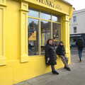 Louise and Fred hang around outside Nunki, The End of the Breffni, Blackrock, Dublin - 18th February 2023