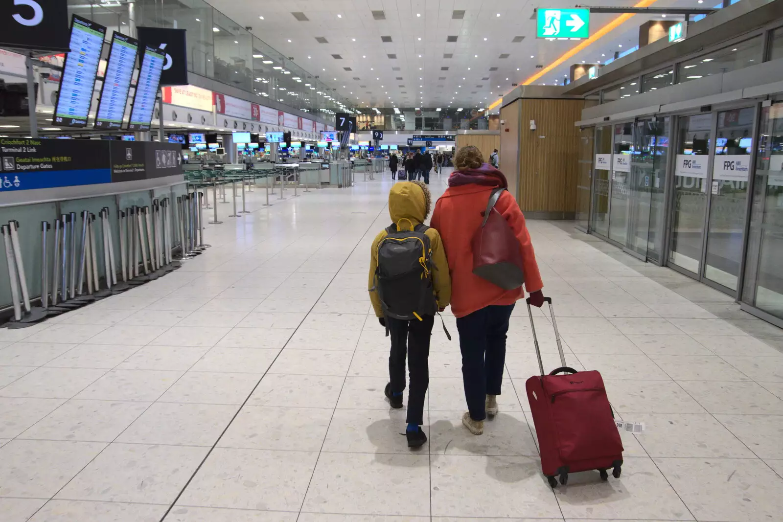 Harry and Isobel in Dublin Airport's Terminal 1, from The End of the Breffni, Blackrock, Dublin - 18th February 2023