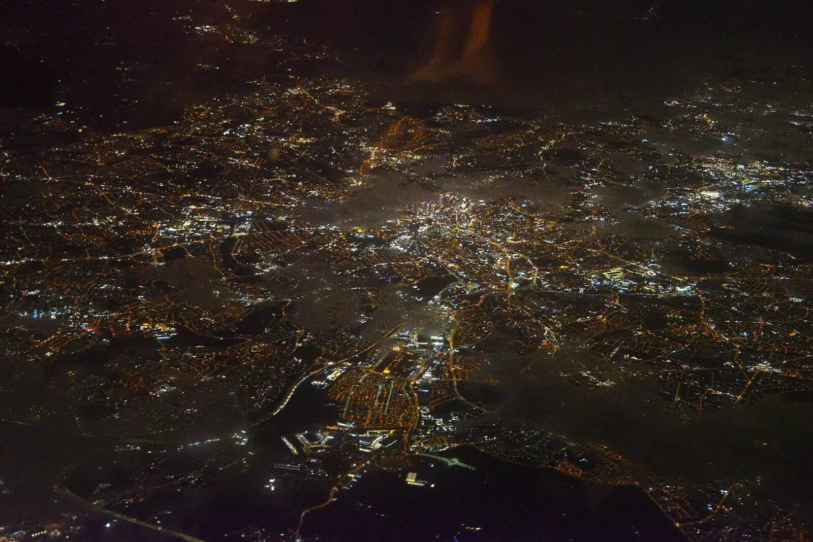 We fly over a city somewhere in England, from The End of the Breffni, Blackrock, Dublin - 18th February 2023