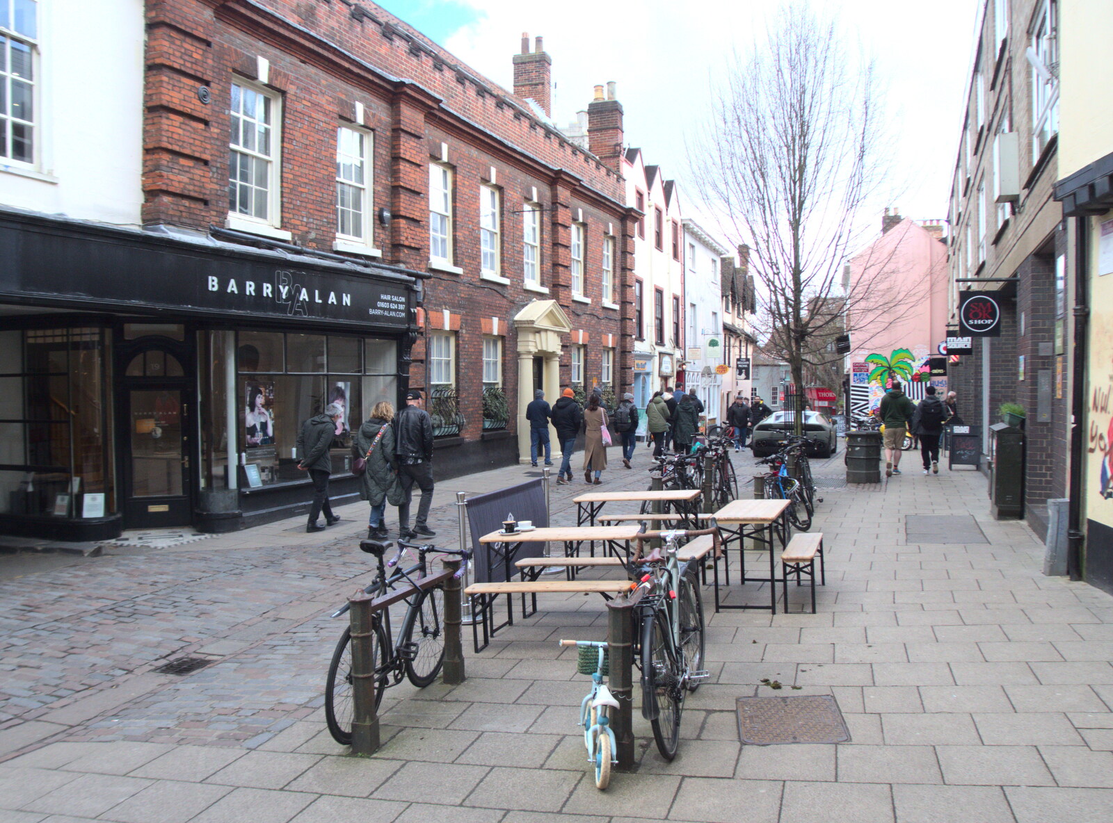 The Detectorists, and a Trip to the Market, Norwich - 25th February 2023: Pottergate - now largely pedestrianised
