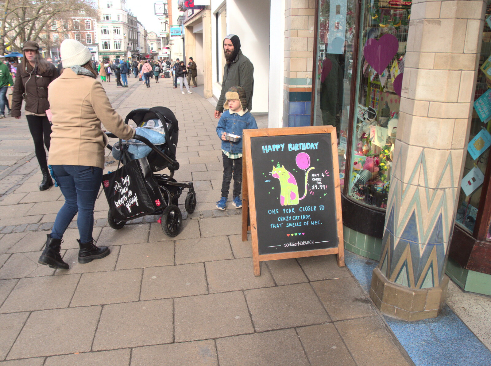 The Detectorists, and a Trip to the Market, Norwich - 25th February 2023: An amusing shop sign on Gentleman's Walk
