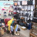Isobel tries on shoes in Sue Read Shoes, Lunch in Harleston, Norfolk - 1st March 2023