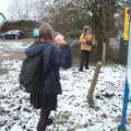 Soph lines up a snowball, Guys, Dolls, and a Snow Day, Brome, Suffolk - 11th March 2023