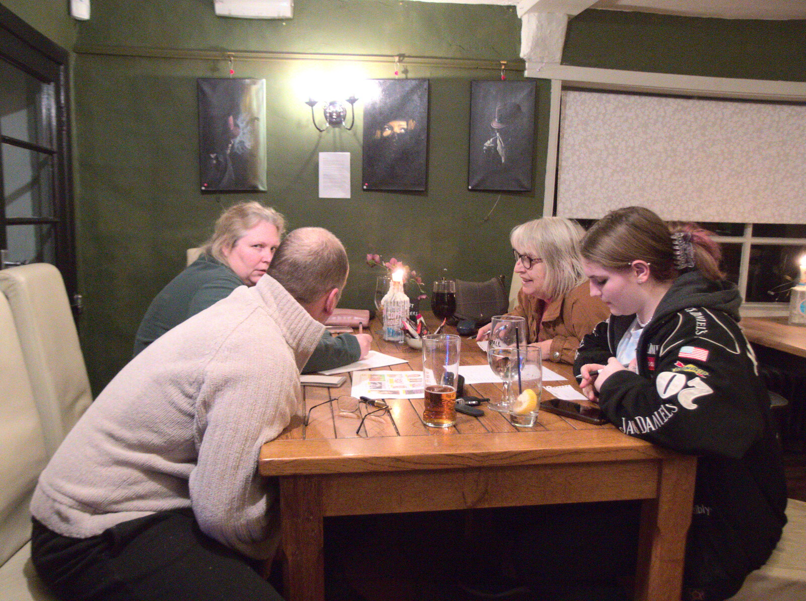 Some furious quizzing occurs from Guys, Dolls, and a Snow Day, Brome, Suffolk - 11th March 2023