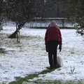 Fred makes a large snowball, Guys, Dolls, and a Snow Day, Brome, Suffolk - 11th March 2023