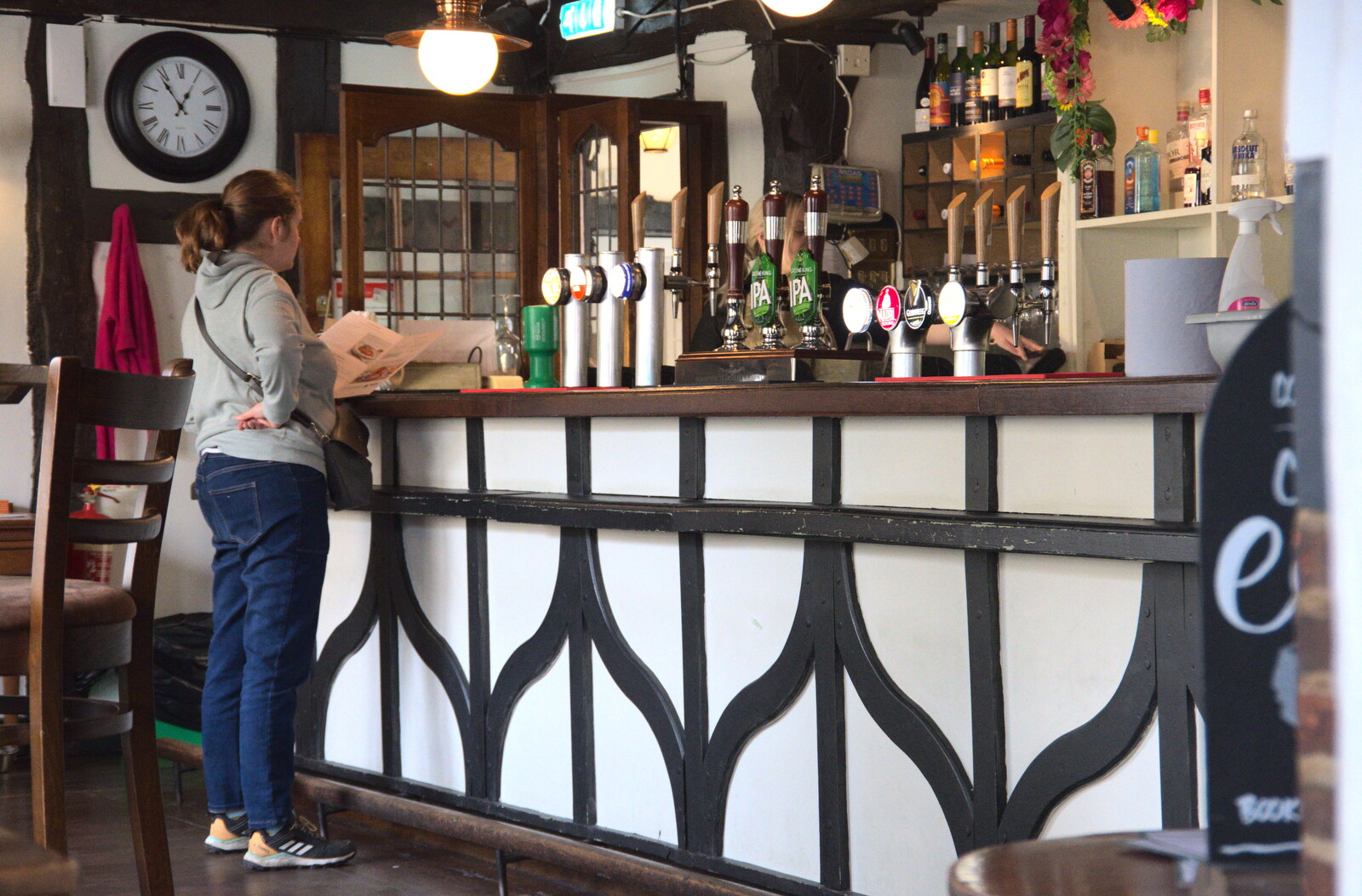 Isobel at the bar of the Bell Inn from A Postcard from Thetford, Norfolk - 15th March 2023